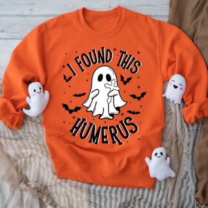 Teesdily | Boo Spooky Halloween Shirt,  I Found This Humerus Boo Trick Or Treat Tee Sweatshirt Hoodie Halloween Gift, Halloween Costume, Humor Shirt