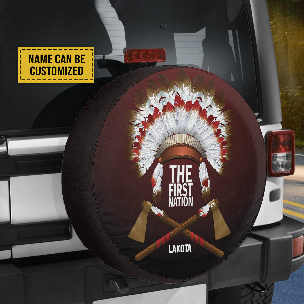 Teesdily | Native American Customized Spare Tire Cover The First Nation Spare Wheel Cover Tribal Wheel Cover Native Car Accessories