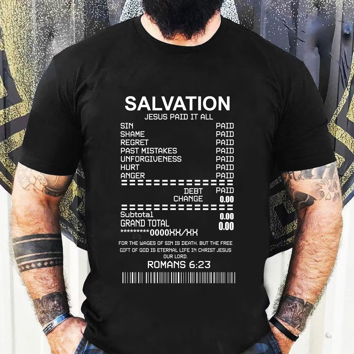 Teesdily | Salvation Jesus Paid It All T-Shirt Bible Scripture God Christian Sweatshirt Hoodie Mug Religious Gift For God Faith Believers