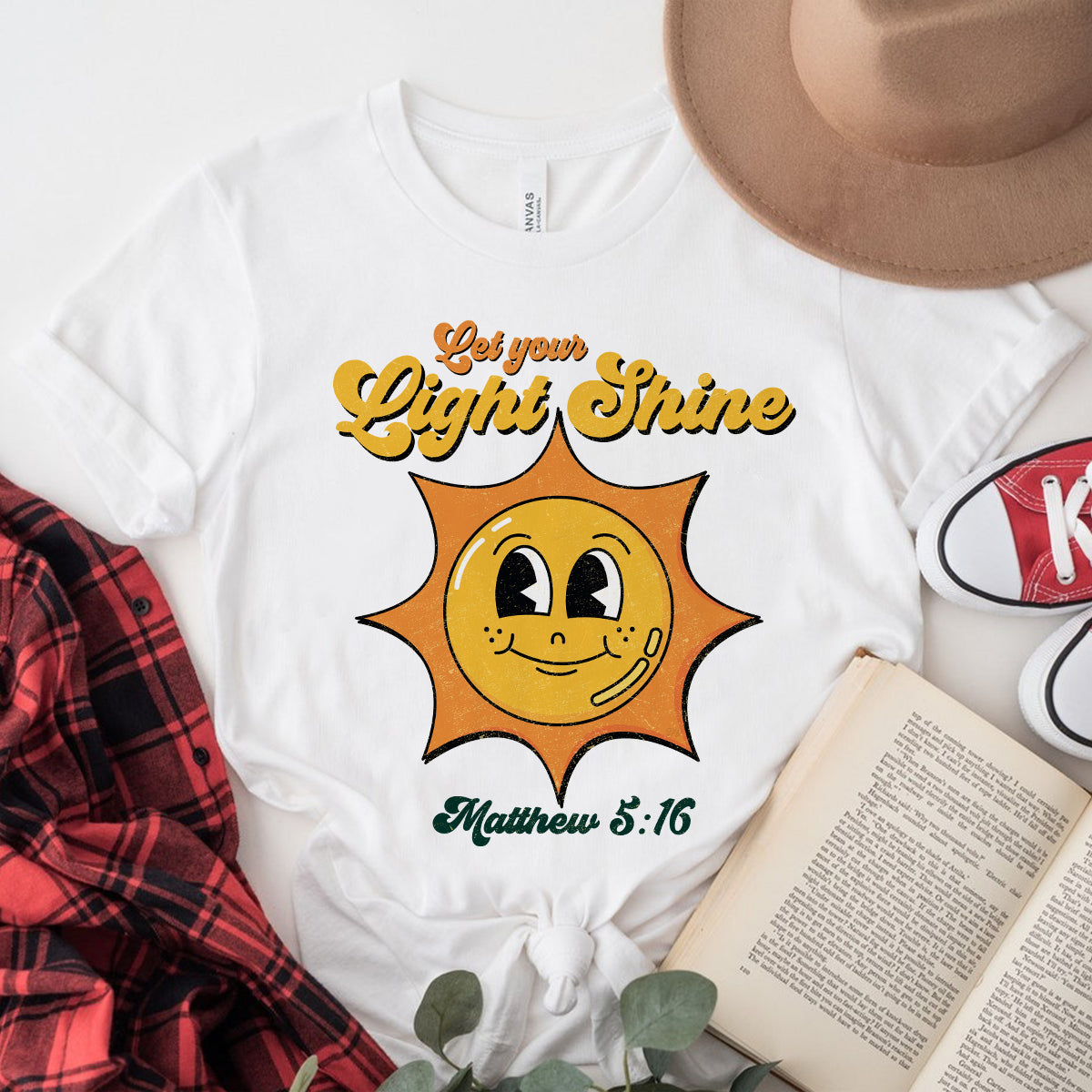 Teesdily | God Bible Verse Short Sleeve Shirts, Let Your Light Shine Christian Sweatshirt Hoodie Mug, Cute Sunshine Christian Religious Shirt Gifts