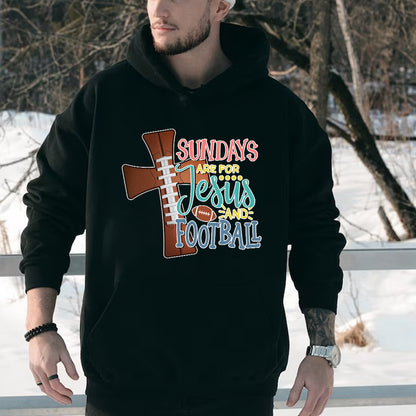 Teesdily | Christian Sundays Are For Jesus And Football Shirt, Jesus Cross Football Sweatshirt, Halftime Show Hoodie Mug Sport Gift