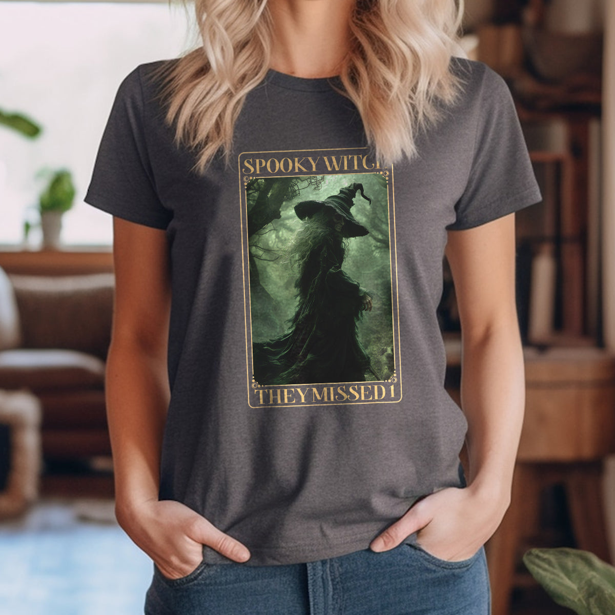 Teesdily | Spooky Witch Shirt, Halloween Witch Spooky Sweatshirt, They Missed 1 Hoodie, Spooky Vibes Social Club T-shirt, Halloween Gifts Women