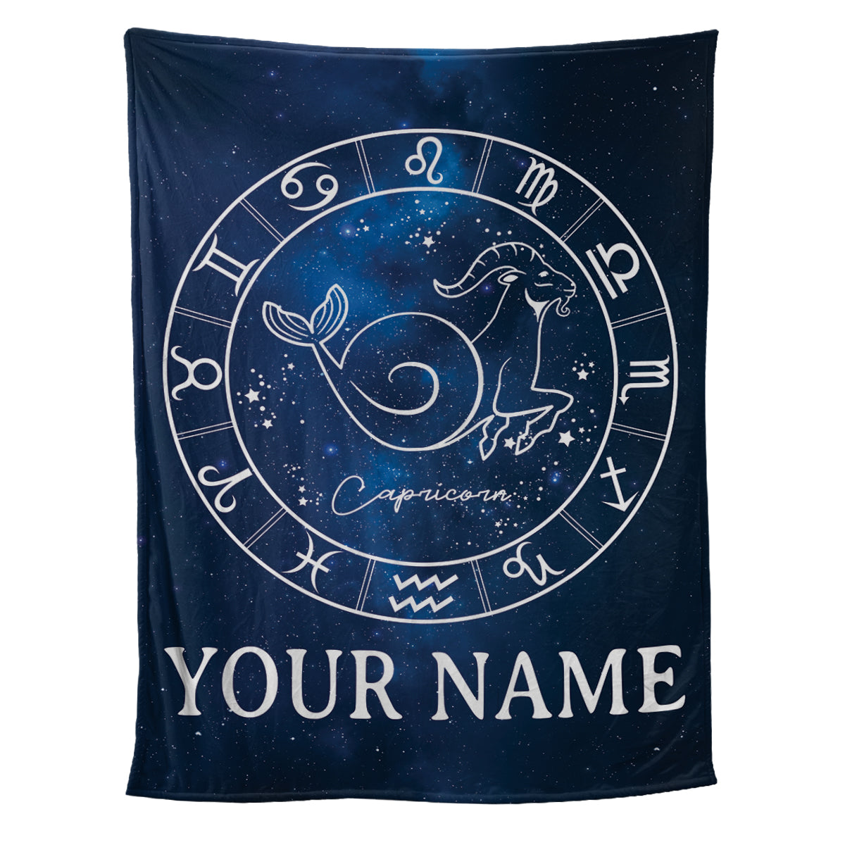 Teesdily | Capricorn Personalized Fleece Blanket With Name Horoscope Sherpa Blanket Zodiac Sign Constellation Astrology Adult Kid Birthday Gifts