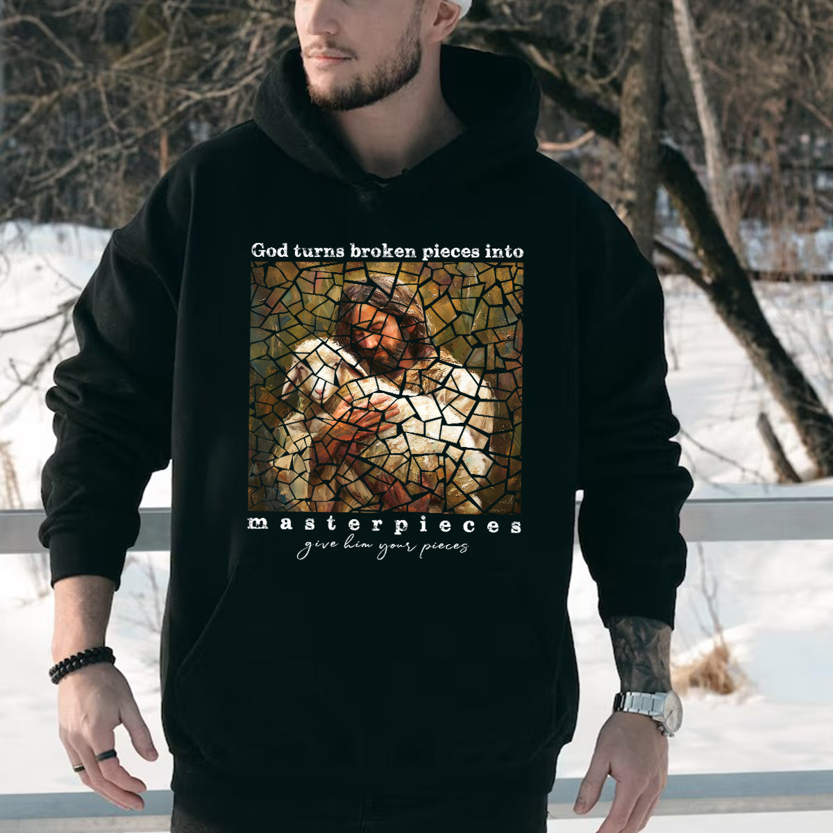 Teesdily | Jesus Lamb Of God Shirt, God Turns Broken Pieces Into Masterpieces Shirt, Christian Unisex Shirt Hoodie Sweatshirt Mug, Jesus Lovers Gifts