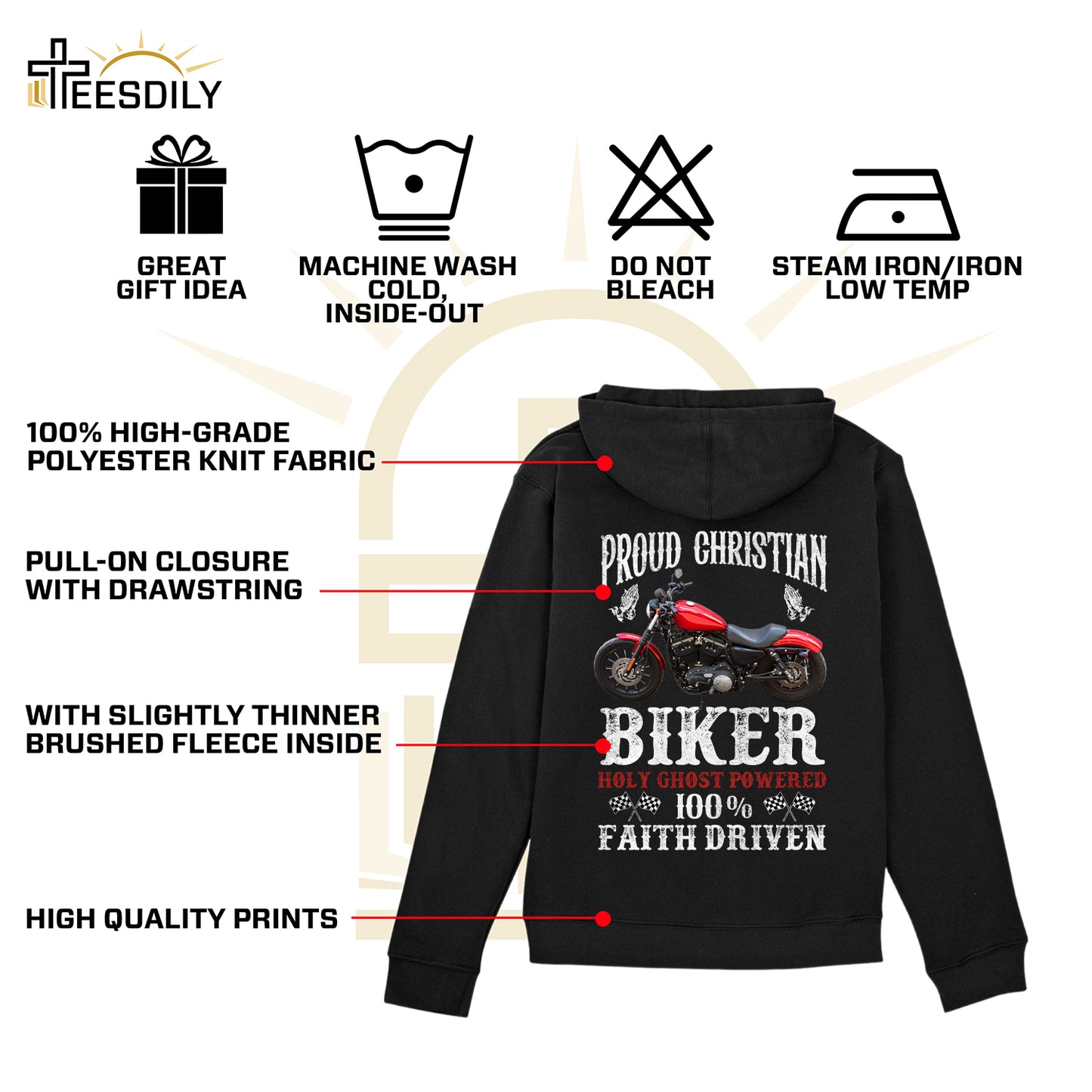 Teesdily | Christian Biker Customized Graphic Tees Men, Motorcycle Faith Driven Men's T-shirts Hoodie Sweatshirt Mug, Speed Lover Gifts, Biker Tops