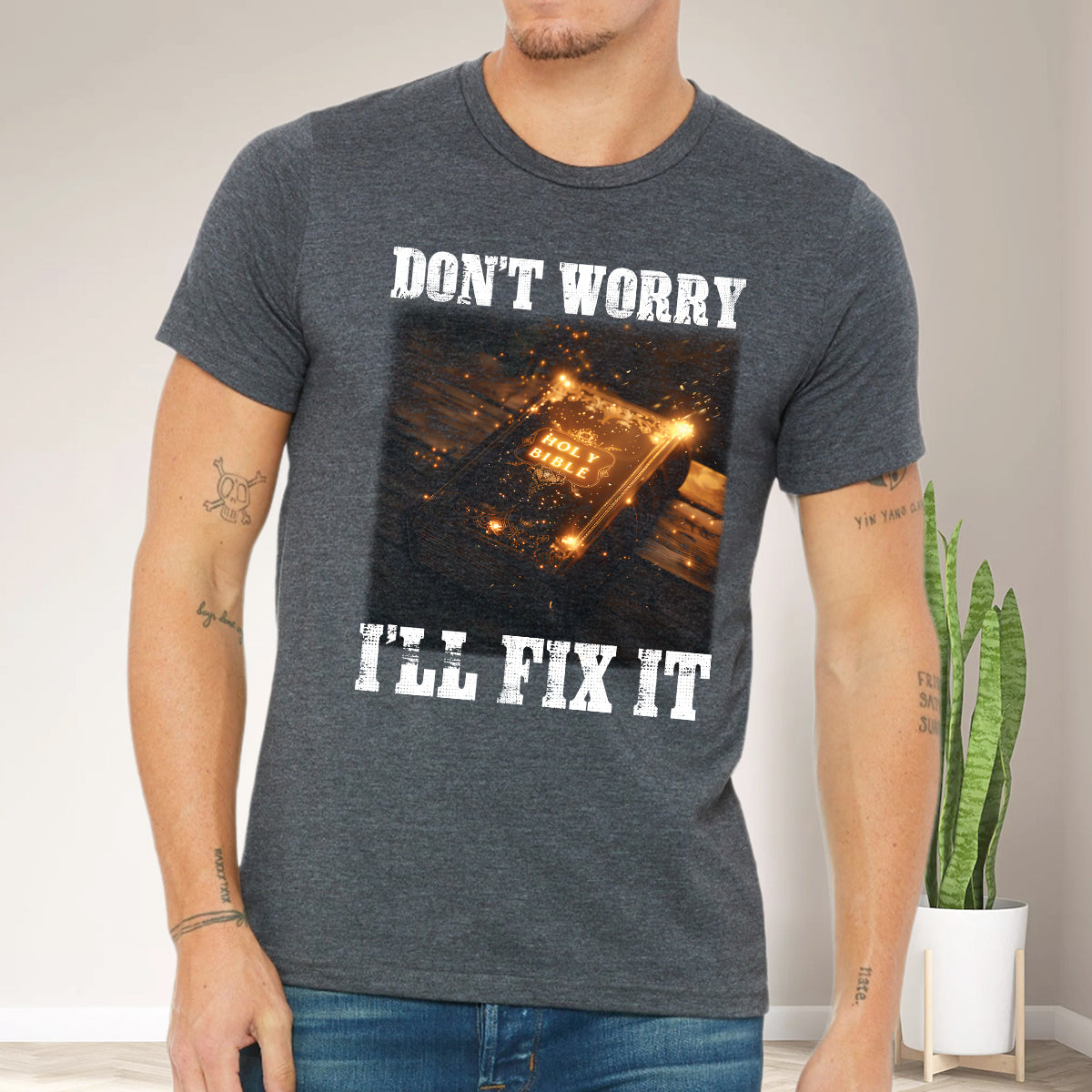 Teesdily | Don't Worry I'll Fix It Jesus Shirt, Holy Bible Sweatshirt Hoodie Mug, Holy Bible Verse, Jesus Lovers, Christian Gifts, God Believers