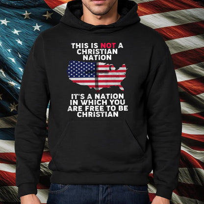 Teesdily | American Flag Jesus Cross Shirt, It's A Nation In Which You Are Free To Be Christian Tee Sweatshirt Hoodie Mug, Independence Day Gifts