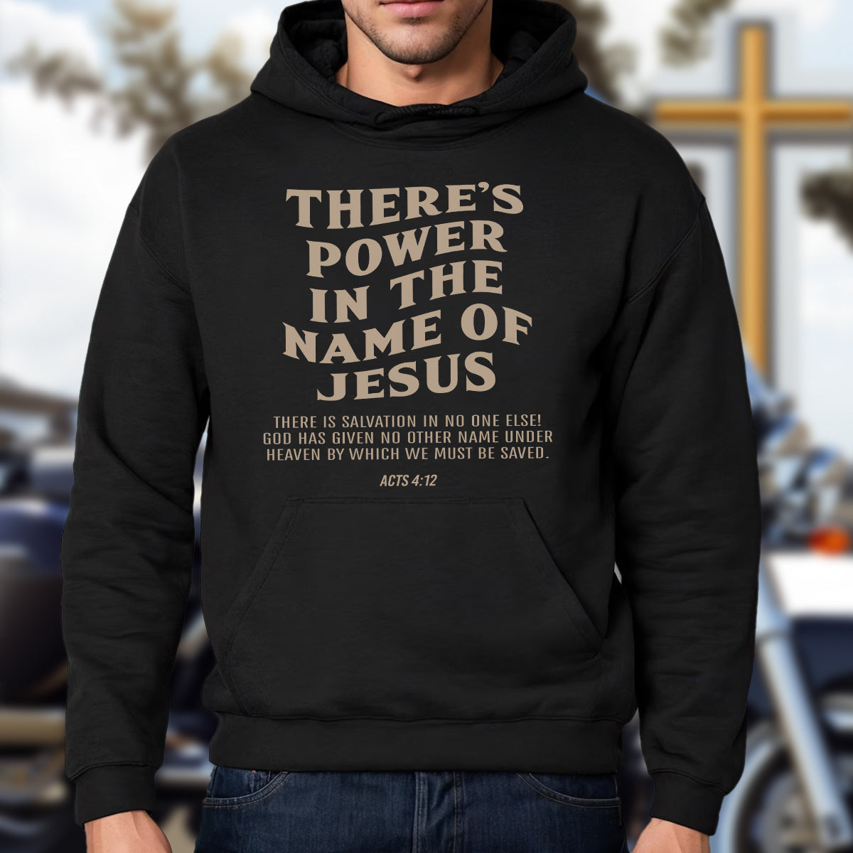 Teesdily | There's Power In The Name Of Jesus Acts 4:12 Jesus Shirt, Name Of Jesus Hoodie, Power Of Jesus Sweatshirt, Christian Mug