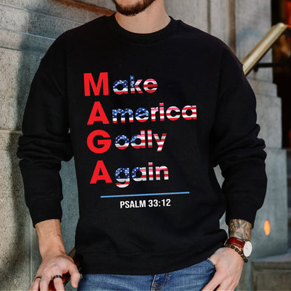 Teesdily | Jesus Patriotism American Shirt, Make America Godly Again Jesus Shirt, Jesus Lover Unisex Tshirt Hoodie Sweatshirt Mug, Christian Gifts