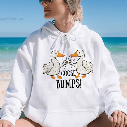 Teesdily | Goose Bumps Shirt, Silly Goose T-shirt, Funny Goose Sweatshirt Hoodie Mug, Goose Lover Tee, Funny Goose Couple, Sarcastic Goose Gifts