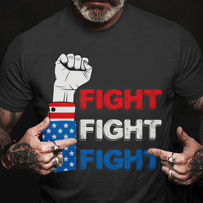 Teesdily | Fight America Shirt, Fight Fight Fight T-shirt, Fight For Freedom Sweatshirt Hoodie Mug, America Pride Shirt, Patriot Gifts For Men Women