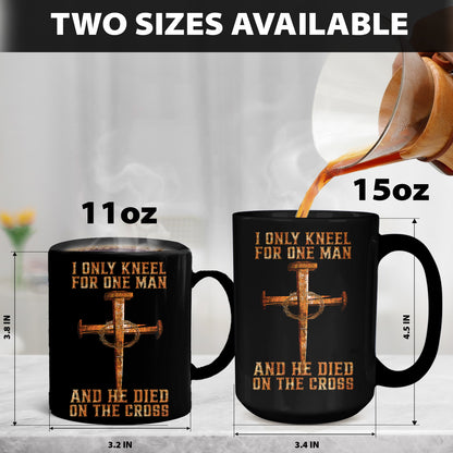 Teesdily | Jesus Cross 4given Crown Shirt, I Only Kneel For One Man He Died On The Cross Back Design Sweatshirt Hoodie Mug, Jesus Christian Lovers