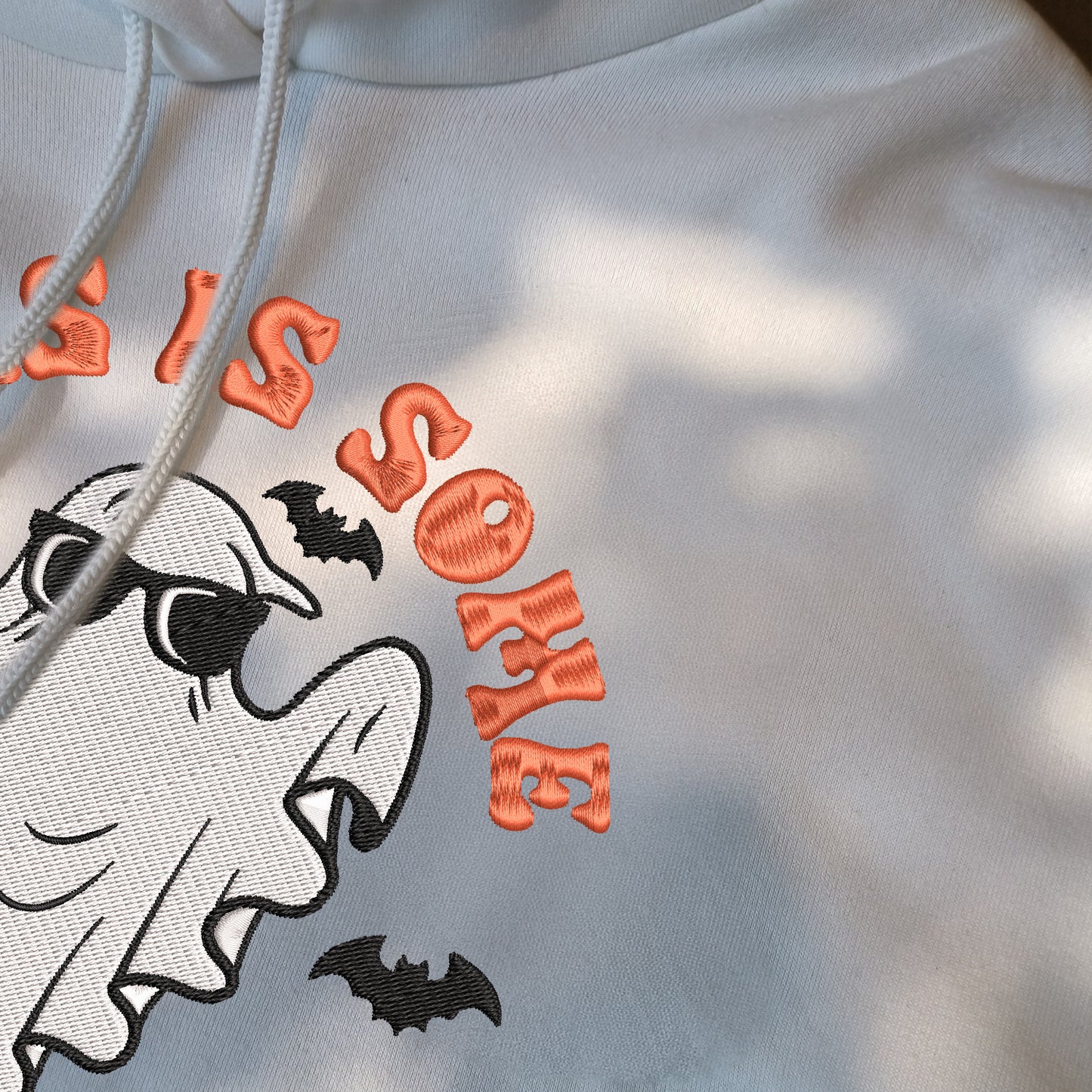 Teesdily | Halloween Ghost Boo Embroidered Shirt, This Is Some Boo Sheet Embroidery Sweatshirt, Funny Boo Sheet Bat T-shirt, Halloween Holiday Gifts