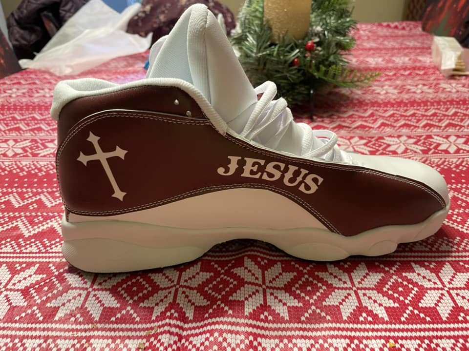 Teesdily | Customized Lion Jesus Cross Custom Basketball Shoes, Lion Of Judah Has Triumphed Running Shoes, Christian Unisex Basketball Shoes, Faith Believers