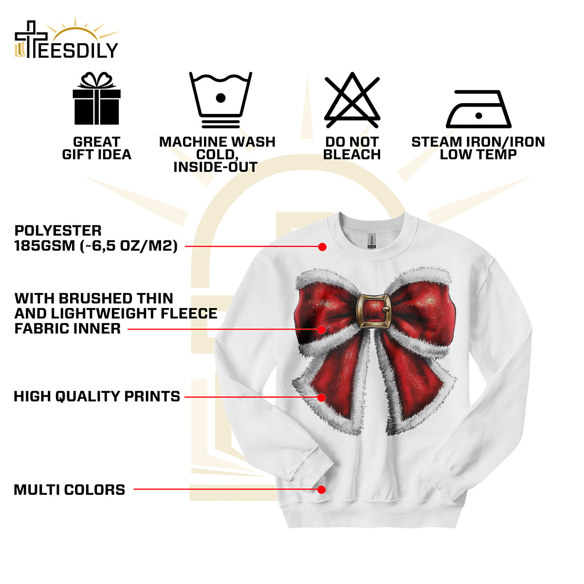 Teesdily | Santa Bow Shirt, Noel Santa Bow Sweatshirt, Coquette Christmas Tshirt, Merry Christmas Hoodie Mug, Christmas Coquette Bow Gift