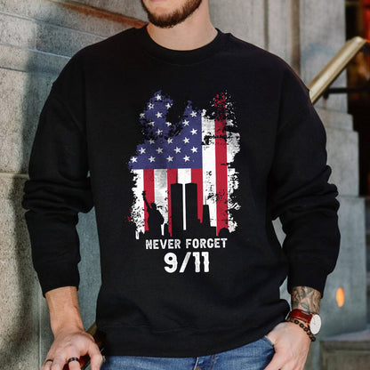 Teesdily | Patriot Day Shirt, Never Forget 911 T-shirt, The Statue Of Liberty American Flag Sweatshirt Hoodie Mug, Memorial Shirt, Remembrance Gift