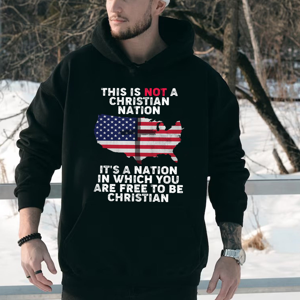 Teesdily | American Flag Jesus Cross Shirt, It's A Nation In Which You Are Free To Be Christian Tee Sweatshirt Hoodie Mug, Independence Day Gifts