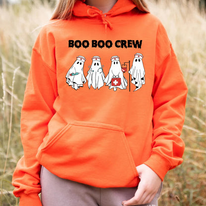 Teesdily | Funny Halloween Nurse T-shirt, Boo Boo Crew Cute Ghost Tee Sweatshirt Hoodie Mug, Halloween Nursing Gift, Cute Nurse Spooky Season Gifts