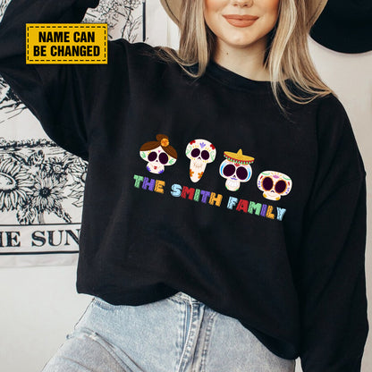 Teesdily | Personalized Halloween Skullcap Funny Pattern Tshirt, Family Holiday Sweatshirt Hoodie Mug, Happy Halloween Gifts