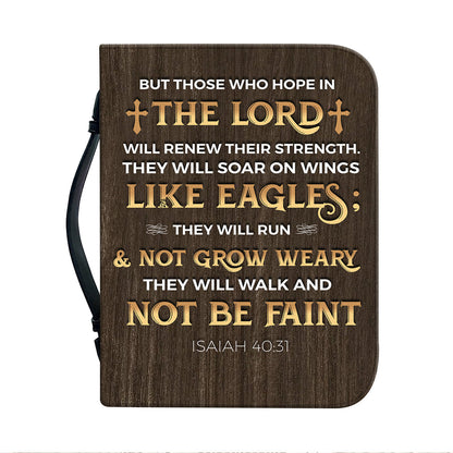 Teesdily | Eagle Christian Cross Customized Bible Cover, Isaiah 40 31 Verse Bible Study, Religious Bible Holder, God Faith Bible Cover With Handle