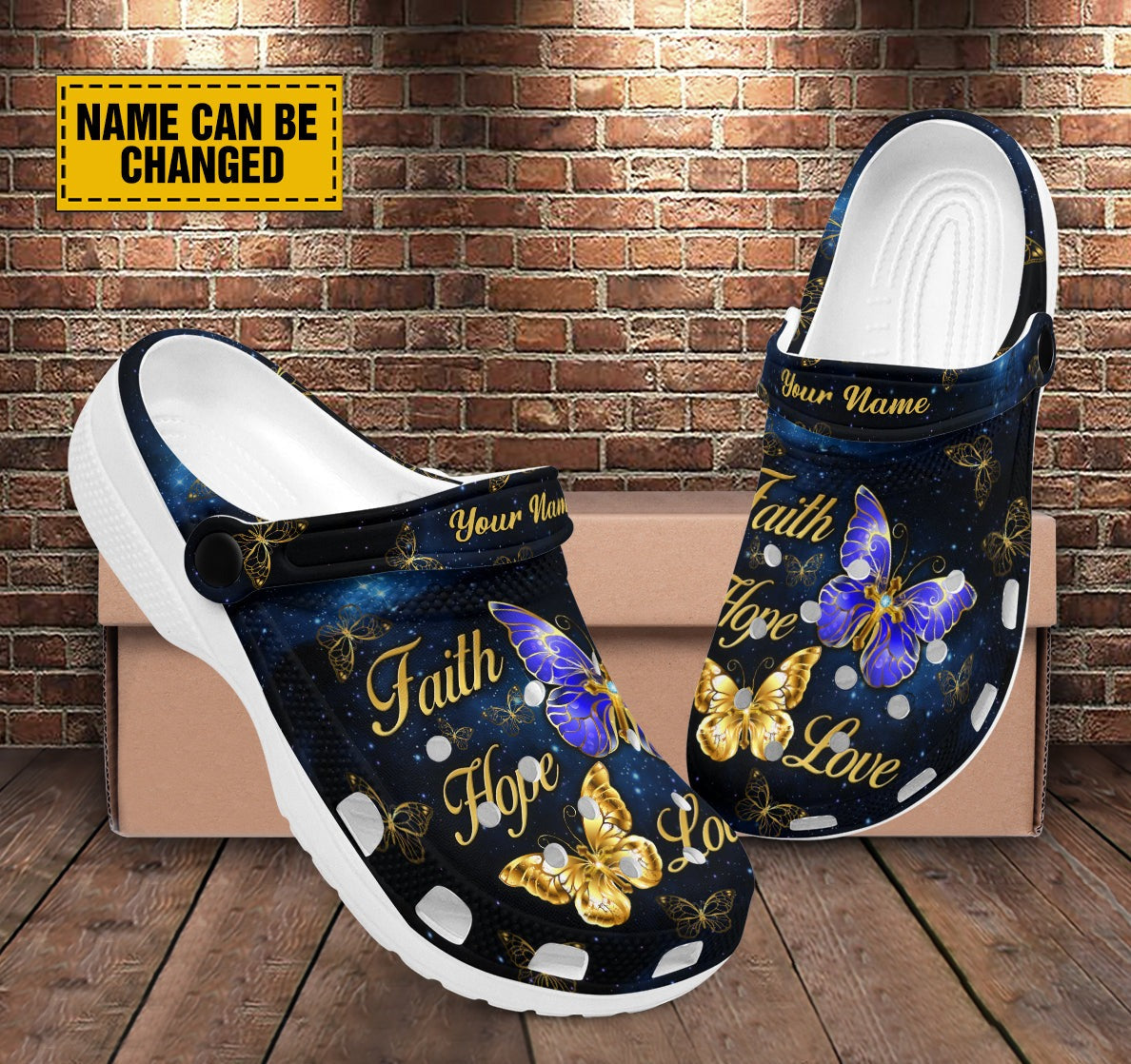 Teesdily | Faith Hope Love Galaxy Customized Clogs Shoes, Gift For Jesus Lovers, God Faith Believers, Christian Gifts, Kid & Adult Unisex Clogs Shoes Eva