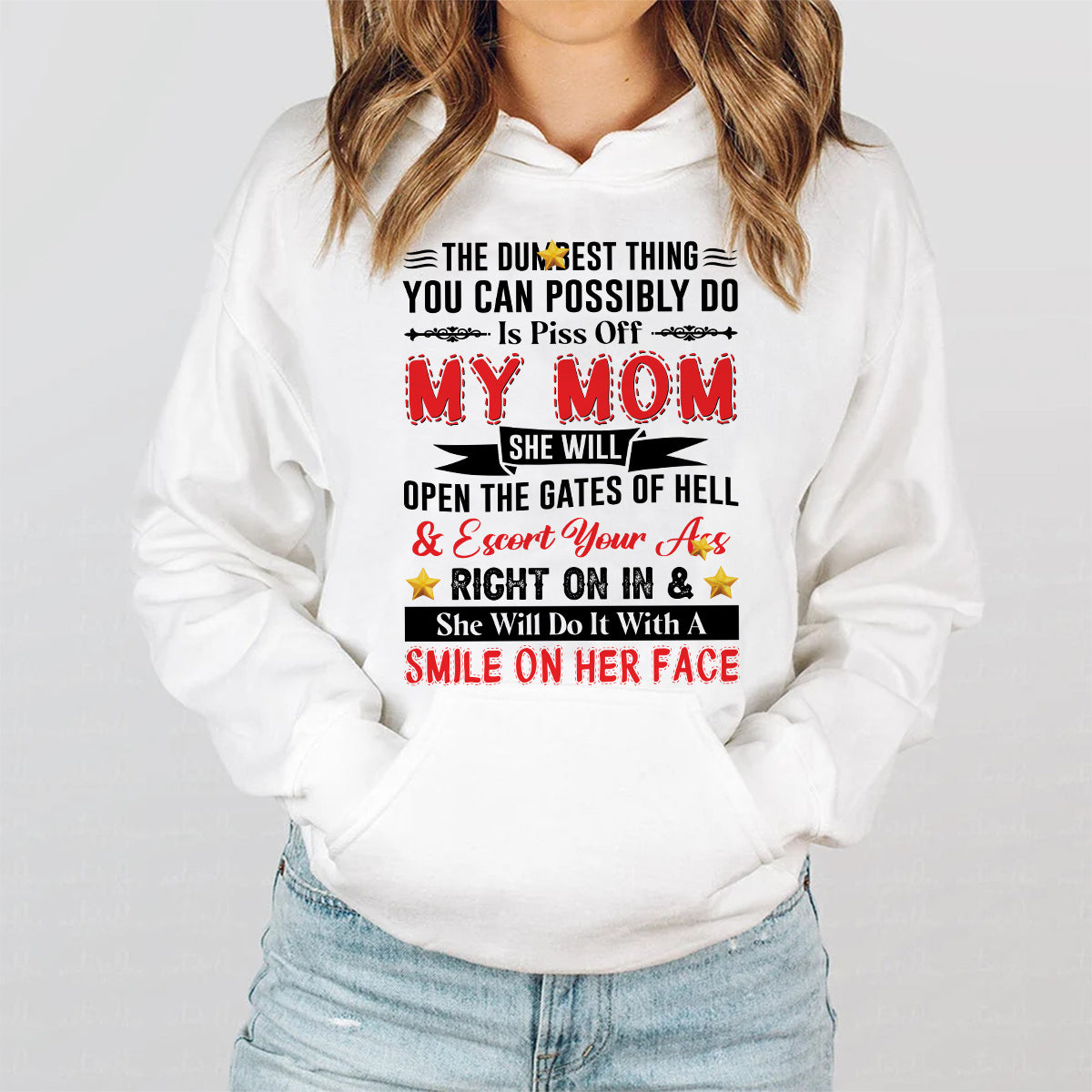 Teesdily | Mom Mother Day Shirt, Piss Off My Mom She Will Open The Gates Of Hell Tops, Humor Gift For Mom Unisex Tshirt Hoodie Sweatshirt Mug