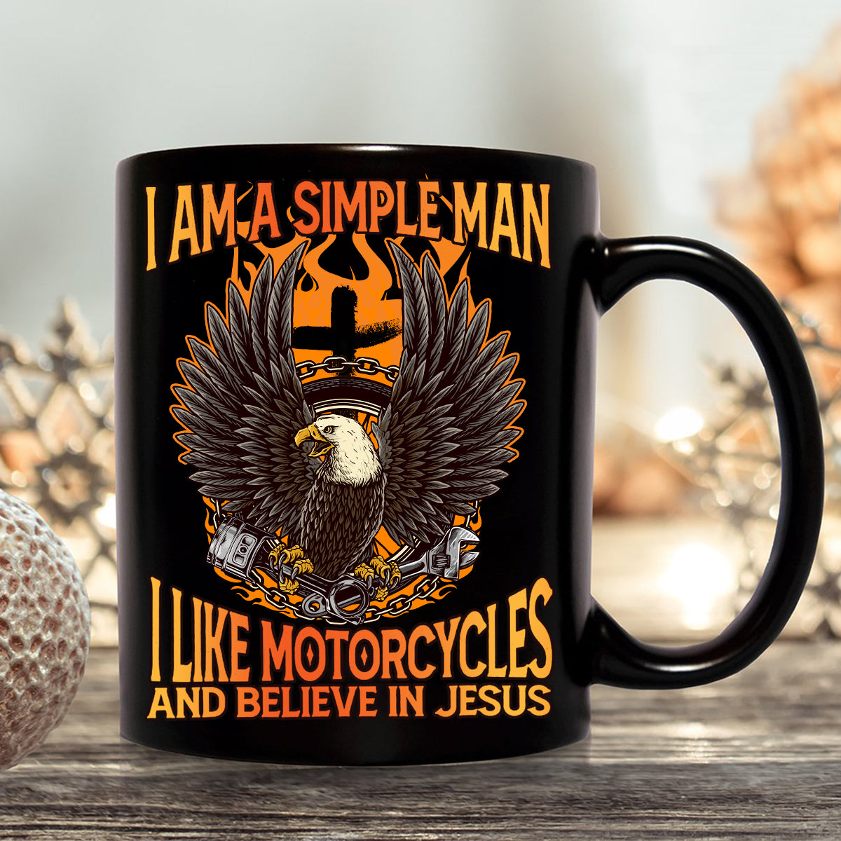 Teesdily | Christian Biker Shirt, Jesus Eagle Motorcycles Sweatshirt Hoodie Mug, Simple Man Like Motorcycles And Believe In Jesus, Speed Lover Gifts