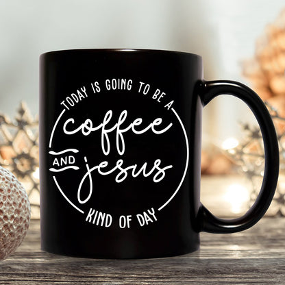 Teesdily | Jesus Christ Minimalist Style Casual Shirt Today Is Going To Be A Coffee And Jesus Kind Of Day Sweatshirt Hoodie Mug Coffee Lover Gifts