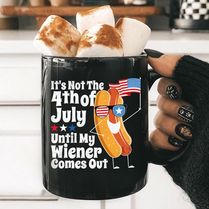 Teesdily | Independence Day Hotdog Graphic Shirt It's Not The 4Th Of July Until My Wiener Comes Out Hoodie Sweatshirt Funny Hot Dog Shirt Patriot Gift