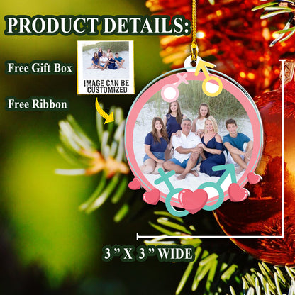 Teesdily | Customized Photo Family Christmas Ornament Personalized Family Christmas Ornament Family Christmas Tree Decoration Ideas Personalized Gifts