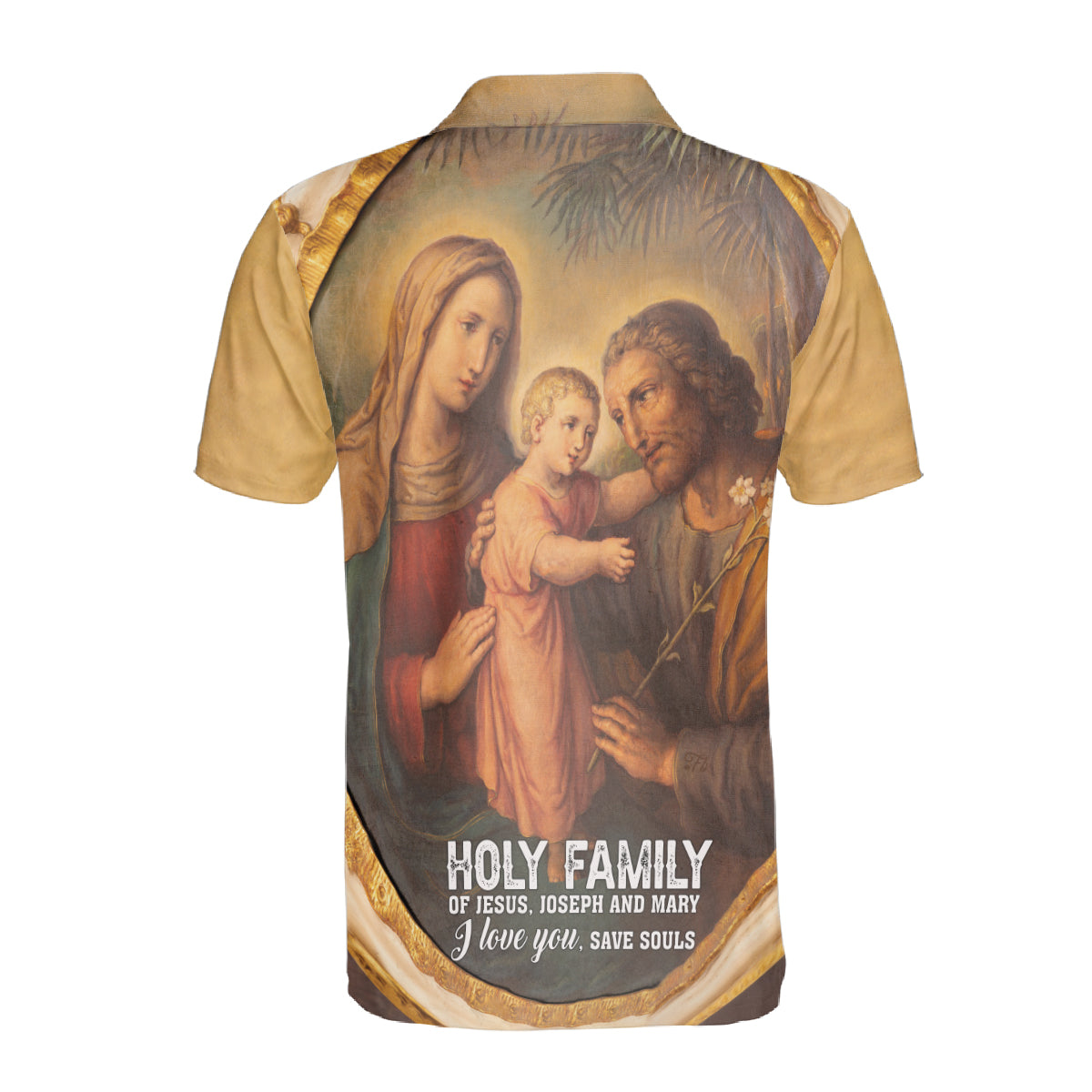 Teesdily | Family Jesus Joseph Mary Graphic 3D Tshirt Jesus Christian Family Matching All Over Print Tee Religious Gift Faith Believers