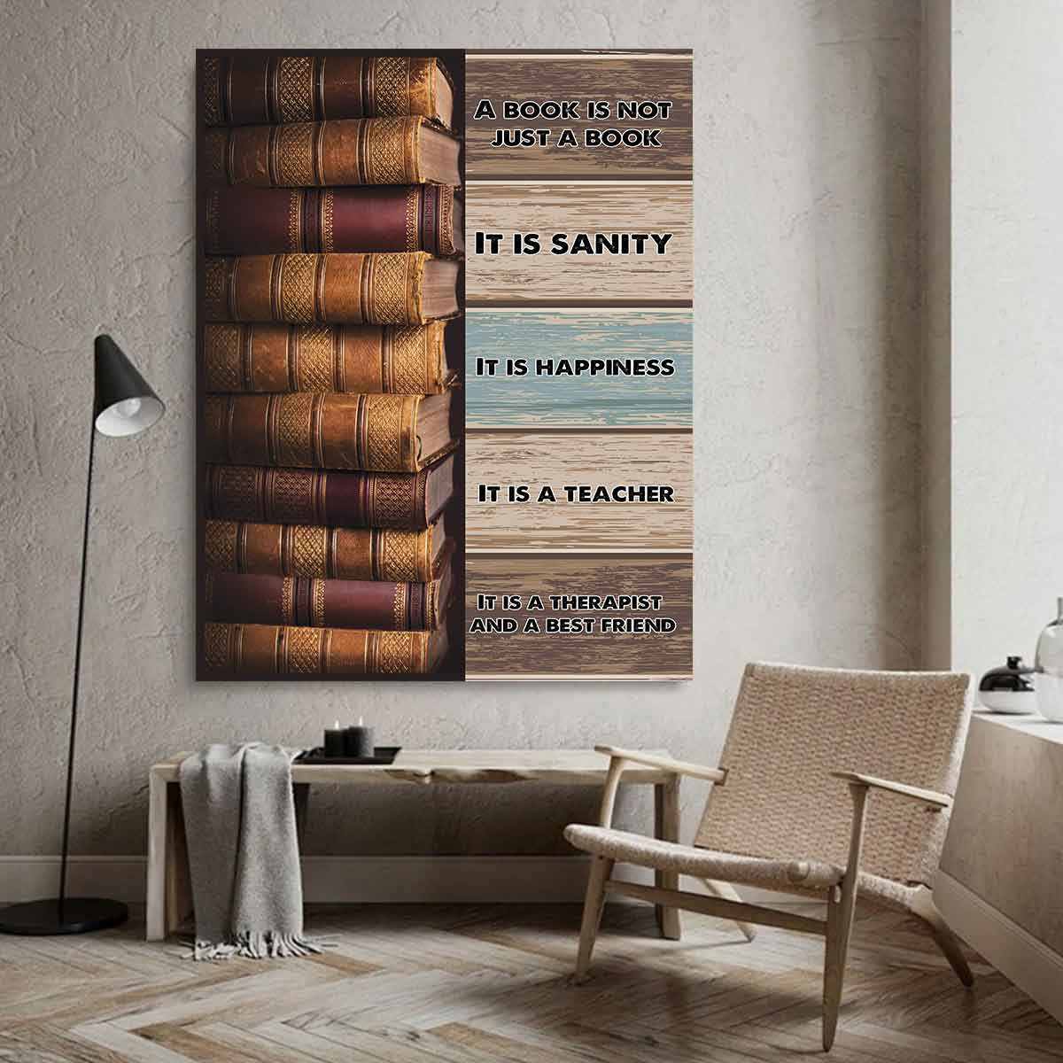 Teesdily | Old Ancient Books Poster Canvas, A Book Is Not Just A Book Poster, Books Vintage Wall Art, Book Reading Lover Wall Decor