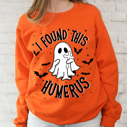 Teesdily | Boo Spooky Halloween Shirt,  I Found This Humerus Boo Trick Or Treat Tee Sweatshirt Hoodie Halloween Gift, Halloween Costume, Humor Shirt