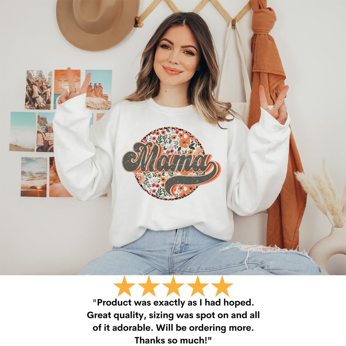 Teesdily | Mama Retro Style Shirt, Mom Floral Shirt Top, Mothers Day Gifts, Vintage Streetwear Apparel Unisex Tshirt Hoodie Sweatshirt Mug