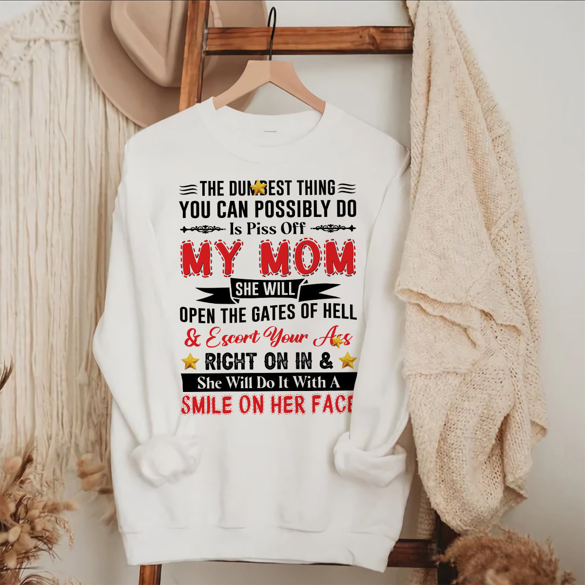 Teesdily | Mom Mother Day Shirt, Piss Off My Mom She Will Open The Gates Of Hell Tops, Humor Gift For Mom Unisex Tshirt Hoodie Sweatshirt Mug