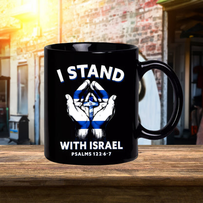 Teesdily | I Stand With Israel Jesus Shirt, Israel Flag Hoodie Sweatshirt Mug, Jesus Lovers Gifts, Israel Support Tee