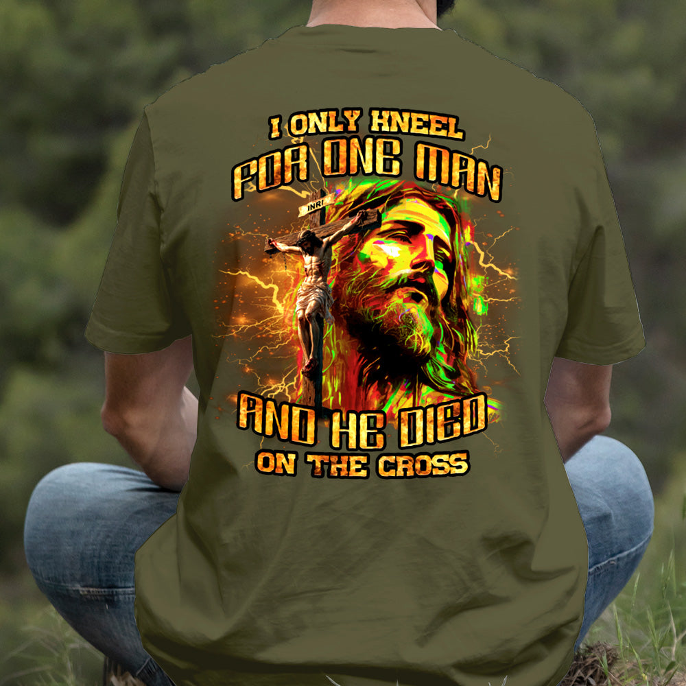 Teesdily | I Only Kneel For One Man And He Died On The Cross Shirt, Jesus Christ Cross Sweatshirt, Faith Religious Hoodie Mug