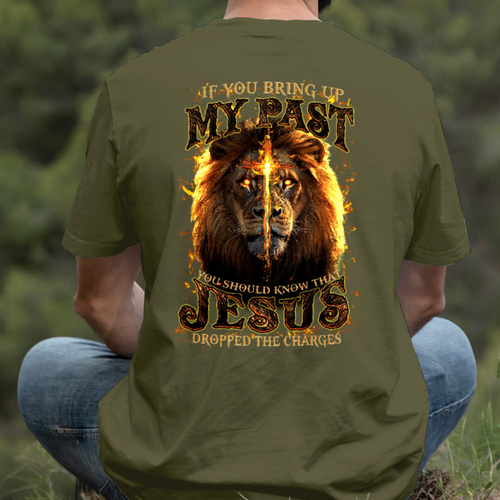 Teesdily | Jesus Christ Lion Cross Shirt, Jesus Dropped The Charges Lion Sweatshirt, Faith Religious Hoodie Mug, Jesus Lover Gift