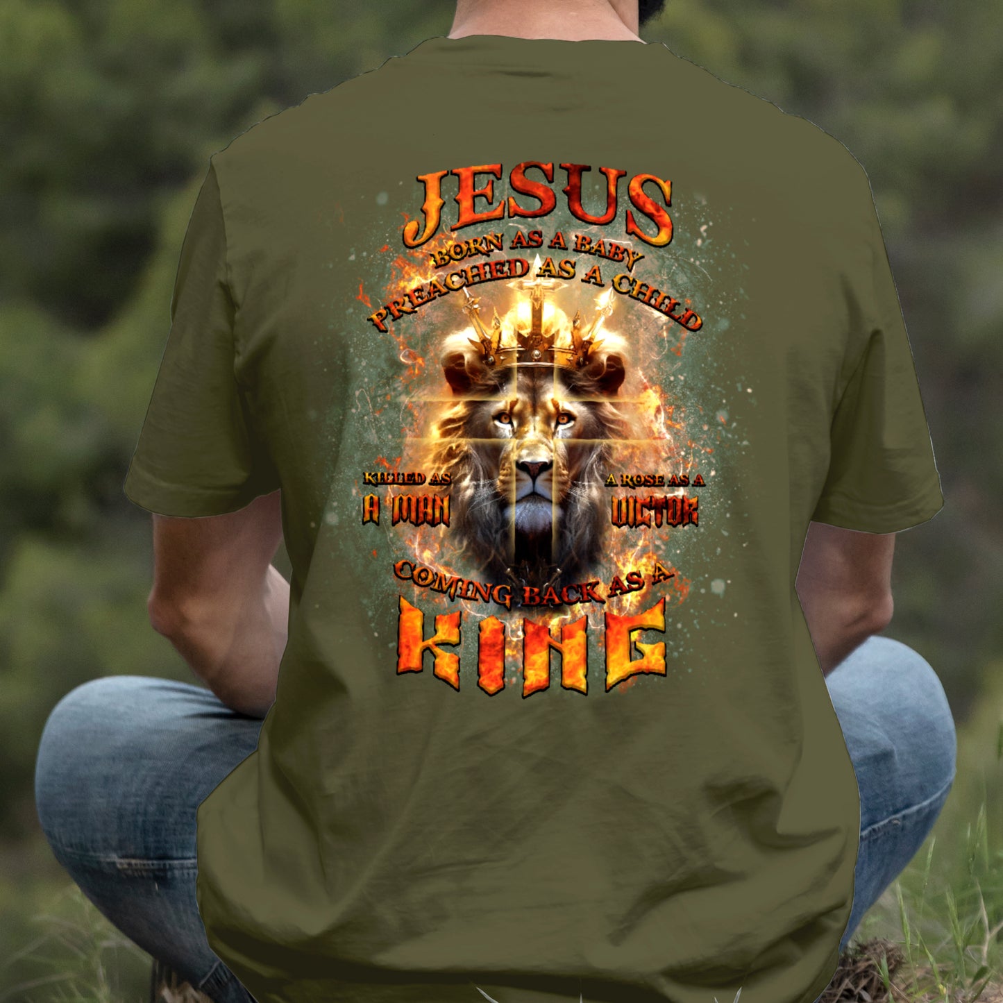 Teesdily | Jesus Coming Back As A King Lion Shirt, Christian Cross Lion Sweatshirt, Jesus King Hoodie Mug, Faith Religious Gift