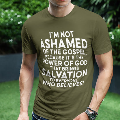 Teesdily | Jesus Shirt, I'm Not Ashamed Of The Gospel Tee Sweatshirt Hoodie Mug, Jesus Lover Gift, Unisex Tee, Christmas Gift