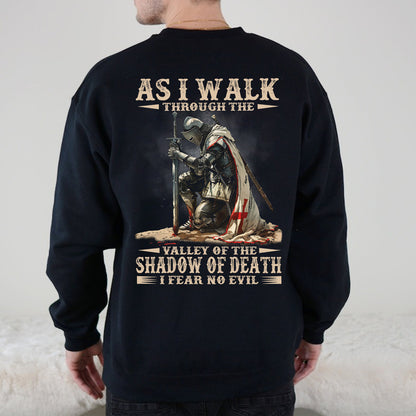 Teesdily | Jesus Warrior, As I Walk Through The Valley Of The Shadow Of Death I Fear No Evil Unisex Tshirt Hoodie Sweatshirt Mug