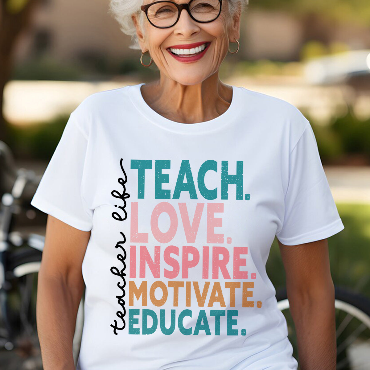 Teesdily | Teacher Unisex T-shirt, Teacher Life Teach Love Educate Tee Sweatshirt Hoodie Mug, Teaching Gifts, Back To School Shirt