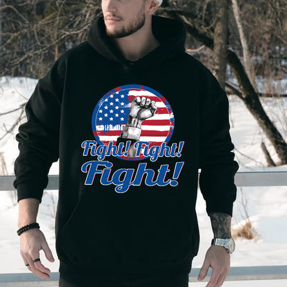 Teesdily | American Flag Fight Shirt, Fight Fighting Fighter Supporters American Shirt, American Pride Sweatshirt Hoodie Mug, Patriot Unisex T-shirt