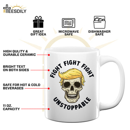 Teesdily | Fight Fight Fight Unstoppable Shirt, American Patriotic Shirt, Fight 2024 Sweatshirt Hoodie Mug, Can't Stop T-shirt, Halloween Shirt Gift