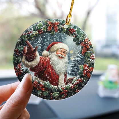 Teesdily | Santa Claus Ornament, Christmas Ornament 2024 Decoration, Santa Christmas Berry Ornament Hanging Xmas Tree Decor, Christmas Gift For Mom