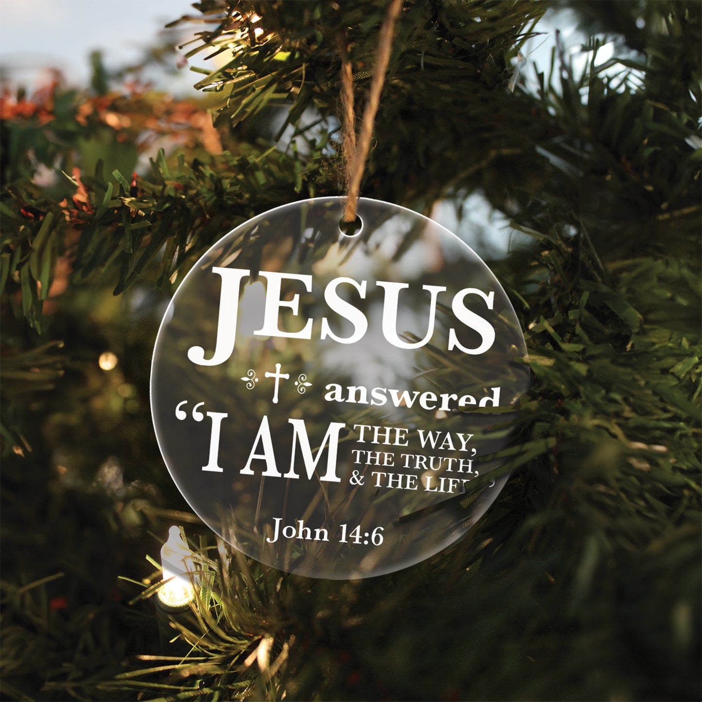 Teesdily | Customized Jesus Bible Verse Acrylic Ornament, Fear Not For I Am With You Bible Quote Ornament, Jesus Lovers Gifts, Christian Home Decor