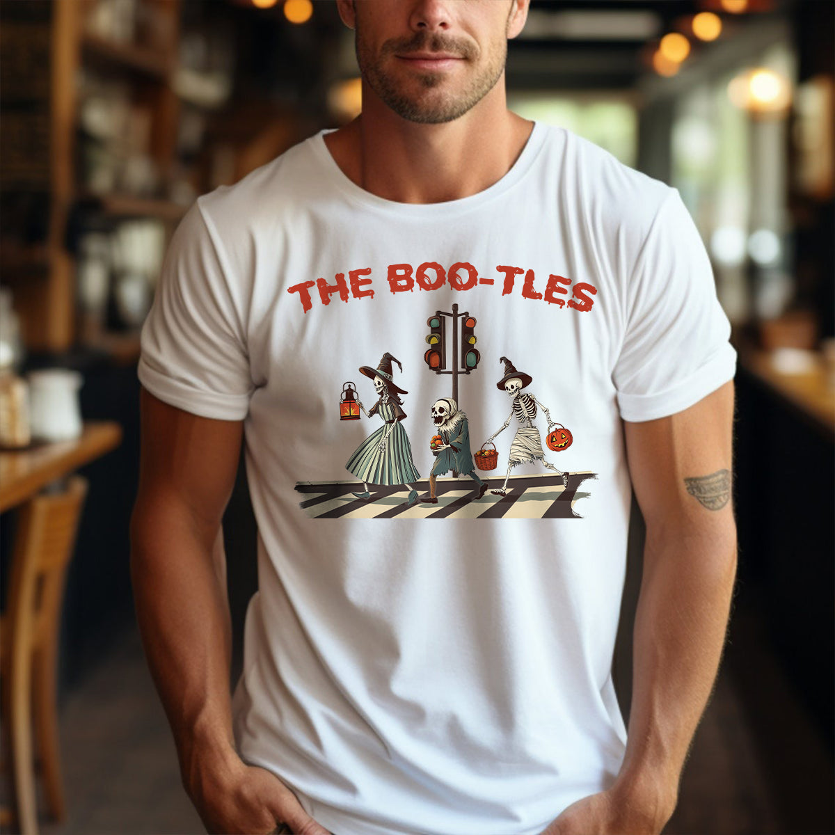 Teesdily | The Boo-tles Shirt, Halloween Witchy Sweatshirt, Halloween Boo-tles T-shirt, Witch Skeleton Mummy Pumpkin Hoodie Mug Gift