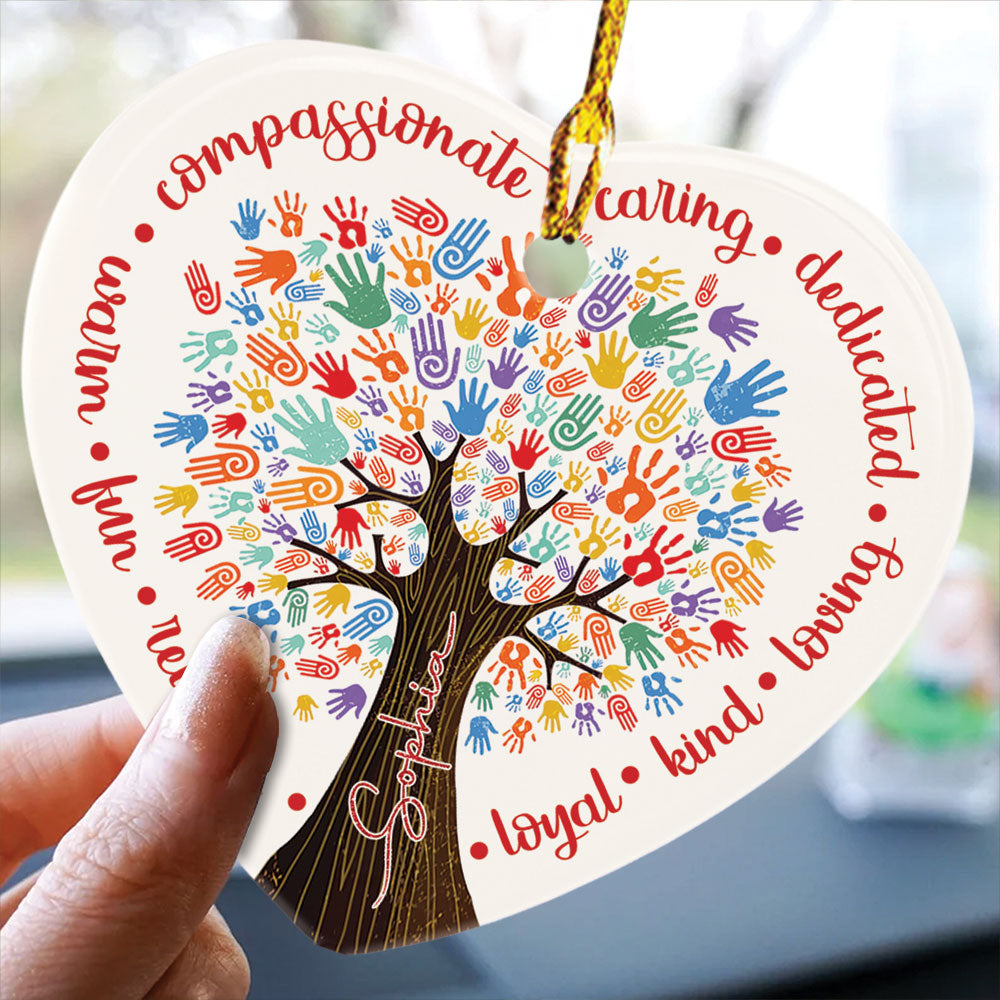 Teesdily | Christmas Social Worker Ceramic Ornament, Social Work Compassionate Gift Xmas Ornament, Christmas Ornament Gift