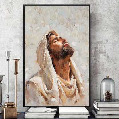 Teesdily | Jesus Poster, Jesus Blessing The Children Poster, Faith Hope Love Christian, Faith God Believers Gifts, Religious Poster Canvas