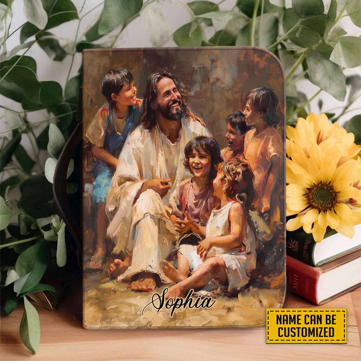 Teesdily | Jesus Blessing The Children Bible Cover Custom, God With Children Bible Bag, Christ Inspirational Religious Bible Case, Jesus Lovers Gift